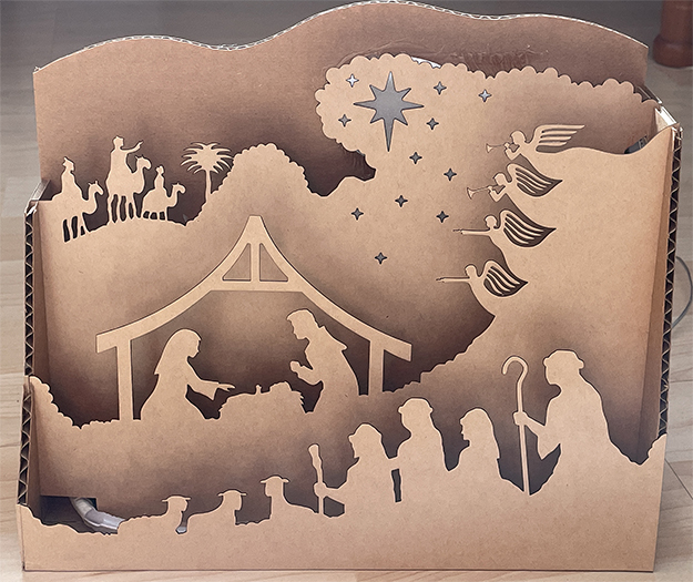 Shadow box of the nativity without lights